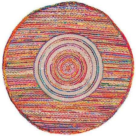 Safavieh 5 x 7 ft. Hand Loomed Contemporary Braided Oval RugPink & Red BRD263U-5OV